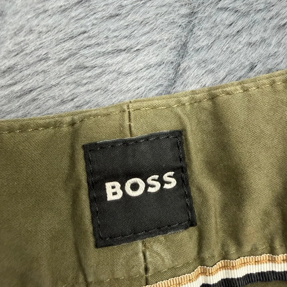 Hugo Boss Kane-L Regular Tapered Chino Pants Olive Green 50509290 Mens 36R